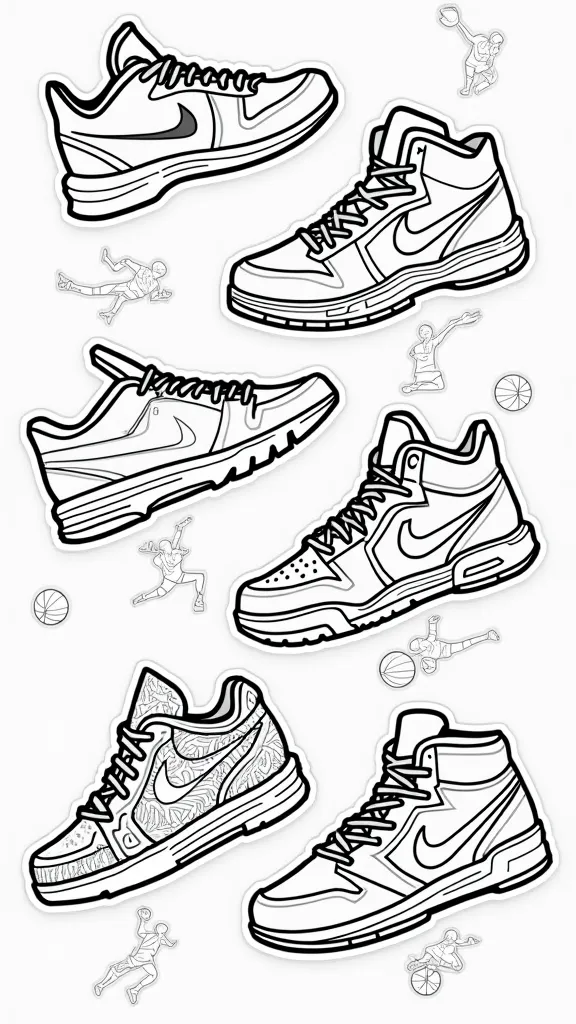 coloriages de chaussures de basket-ball